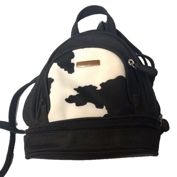 Backpack Vegan cow print mini purse womans girls carryall - Picture 1 of 4
